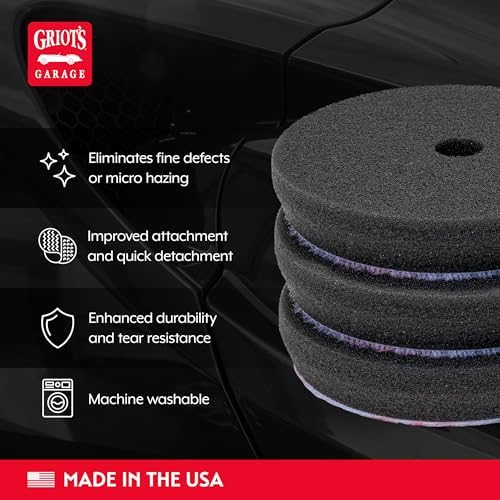 Griot's Garage BOSS 3” Finishing Foam Pads for Car Polishing and Detailing, Buffing Pads for Light Scratch Removal, Auto Wax, and Sealant Application, Set of 3 - Image 3