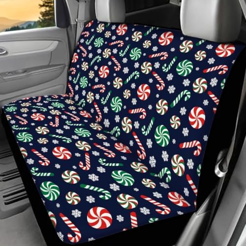 Christmas Candy Car Seat Covers Auto Rear Seats Cushion Cover,Washable Bucket Seat Cushion Protector Backseats Covers for Girls Women,Fit Most Cars,Sedan,SUV,Van