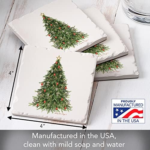 Thirstystone O' Christmas Tree 4 Pack Tumbled Tile Stone Coasters - Image 3