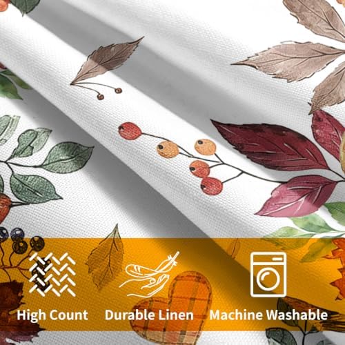 Fall Pumpkin Pillow Covers 24x24 Set of 2 Autumn Caramel Maple Leaves Bird Floral Outdoor Throw Pillows Covers Thanksgiving Harvest Decorative Farmhouse Cushion Case for Living Room Couch Sofa - Image 6