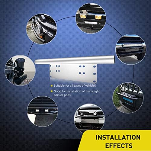Nilight Universal LED Light Bar Mount Bracket with License Plate Holder