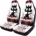 GENANY Spooky Black Cat Car Seat Covers, 2-Piece Front Seat Set