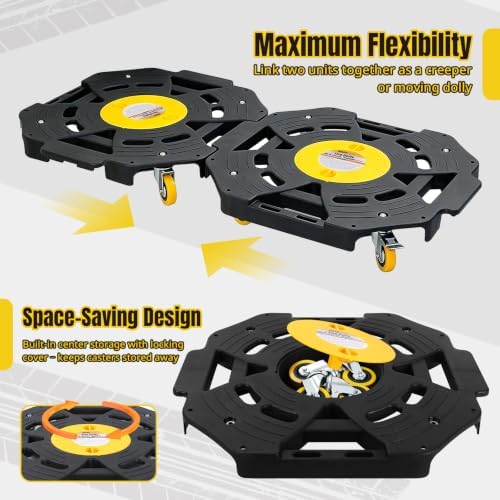 MaxxHaul Heavy Duty Tire Dolly 300 lb Capacity Rolling Wheel Dolly with 4 Swivel Casters Portable Tire Storage and Transport Mover for Garage Shop and Warehouse (80746) - Image 2