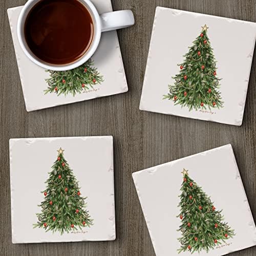 Thirstystone O' Christmas Tree 4 Pack Tumbled Tile Stone Coasters - Image 5