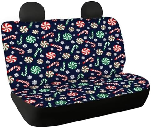 Christmas Candy Car Seat Covers Auto Rear Seats Cushion Cover,Washable Bucket Seat Cushion Protector Backseats Covers for Girls Women,Fit Most Cars,Sedan,SUV,Van