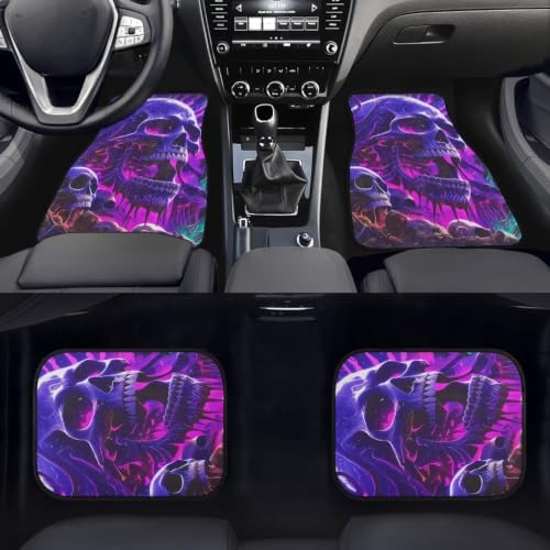 Fantasy Skull Floor Mats for Cars All Weather,4-Piece