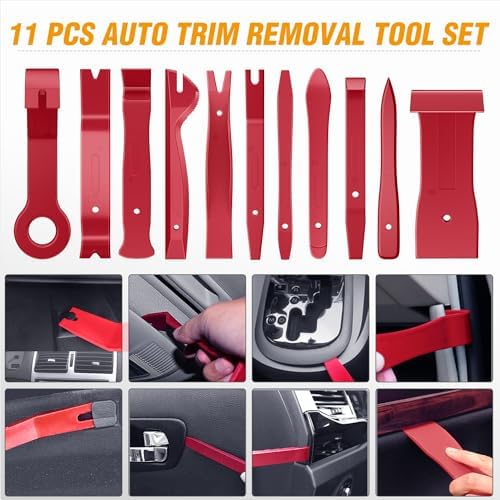 GOOACC 330Pcs Trim Removal Tool, Auto Push Pin Bumper Retainer Clip Set Fastener Terminal Remover Tool Adhesive Cable Clips Pry Kit Car Panel Radio Removal Auto Clip Pliers, Red - Image 4