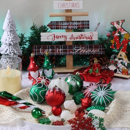 Red Green White Fall Christmas Ornaments for Tree Thanksgiving Decorations - Image 4
