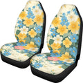 Daisy Car Seat Covers 2PCS Full Set, Rural Flower Field Marigold Universal Car Seat Protectors Auto Interior Decor, Countryside Marigold Interior Accessories Truck Van SUV
