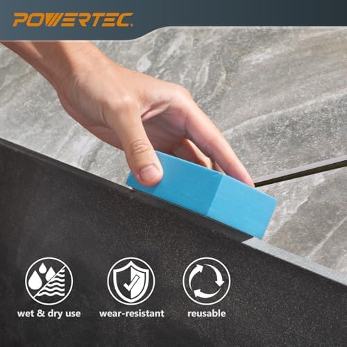 POWERTEC Diamond Hand Polishing Pads 200 Grits 1Pack, Diamond Sanding Block for Polishing and Grinding Porcelain, Ceramic Tile, Glass, Granite, Stone, Wood & Metal (71906) - Image 3