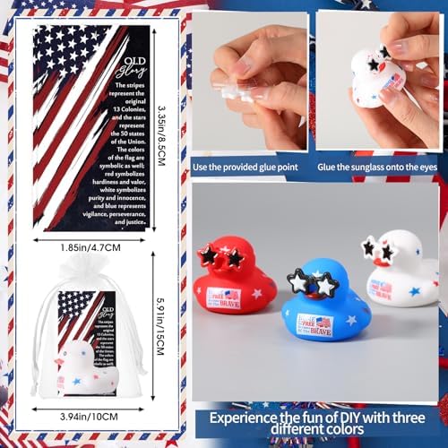 Liliful 48 Sets Patriotic Rubber Ducks Veteran Day Gifts - Image 3