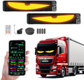 wonhag 2PCS Devil Eyes LED Sign for Car Windshield, 19''x4'' Programmable Truck Car Eyes Animated LED Matrix Panel with App & Voice Control for Windows of Cars Trucks