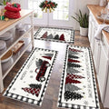 U'Artlines Christmas Kitchen Rugs and Mats Set of 3, Non Skid Tree Car Rug by UArtlines