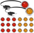 Nilight 3/4" Round Marker Lights 20PCS Amber Red Bullet Clearance Light