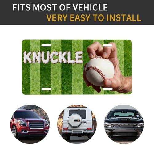 Knuckle Baseball Front License Plate 6" * 12" for Women