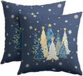 Christmas Tree Pillow Covers 22x22 Set of 2 Navy Blue Highly Absorbent by Unknown