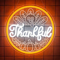 Thanksgiving Neon Signs for Wall Decor Thankful Led Sign Dimmable 3D Engraving Turkey Pumpkin Neon Lights Give Thanks Window Lights Harvest Party Decorations by hhuohuona