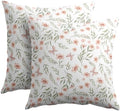 Spring Pillow Covers 22x22 Set of 2 Sage Green Pink Floral Throw Pillow Covers Boho Pillowcase Linen Decoration Farmhouse Soft Decorative Butterfly Cushion Case Couch for Indoor Outdoor Home Decor by Trongr