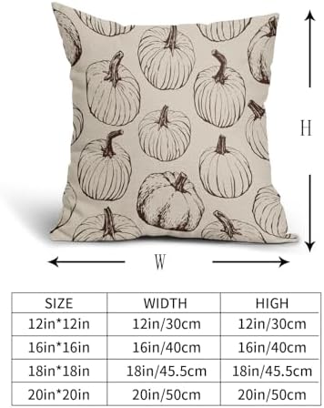 Fall Pillow Covers 22x22 Set of 2 Dark Brown Pumpkin Autumn Thanksgiving Harvest Decorative Throw Pillows Seasonal Themed Outdoor Farmhouse Cushion Case Decor for Couch Sofa Bed - Image 5