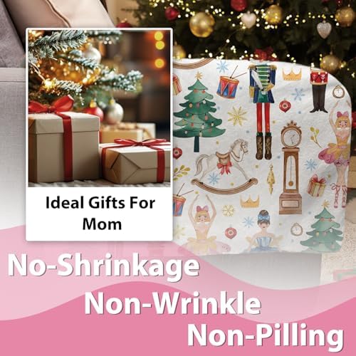 Christmas Nutcracker Flannel Throw Blanket, Cute Xmas Tree Wooden - Image 5