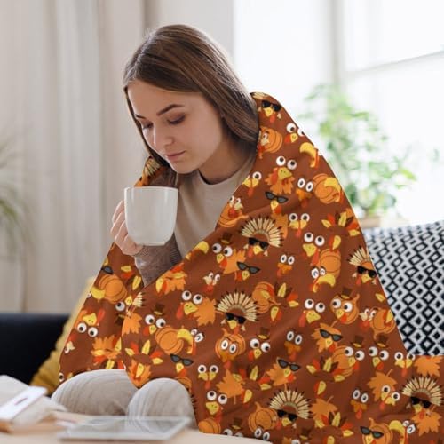 Socira Thanksgiving Turkey Blanket Throw Blanket Thanksgiving Turkey Gifts for Women Men Soft Sofa Throws for Travel Camping Bed Home Decor Car Birthday Gift 40"*50" （100 * 130cm） - Image 5