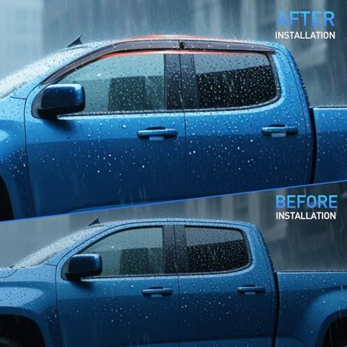 Nilight Tape-On Window Visors for Chevy Colorado GMC Canyon 2023-2026, 4PCS