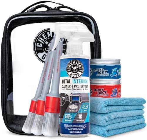 Chemical Guys, 10-Piece Interior Cleaning Kit, Cleaner, Brushes, Gel & Bag