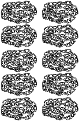 10 Pack 6 Feet Halloween Chains Plastic Prison Chains Props for Halloween Haunted House Decor Role Playing Props