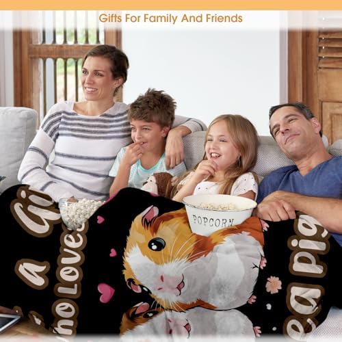Guinea Pigs Blanket Gifts for Women Kids Girls Boys Men Mom Wife Female Friends Birthday Christmas Halloween Easter Gift Decor Soft Plush Throw Blanket Black 60"x80" - Image 5