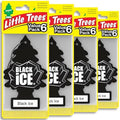 LITTLE TREES Car Air Freshener, 4 Count (Pack of 6), Black Ice