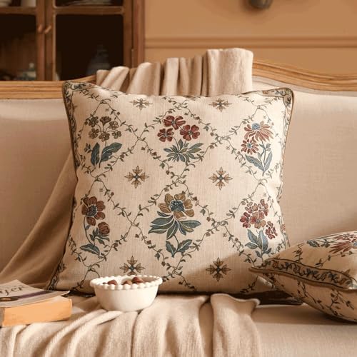 patdrea Designer French Vintage Throw Pillow Cover,18"x18",Set of 2 - Image 2
