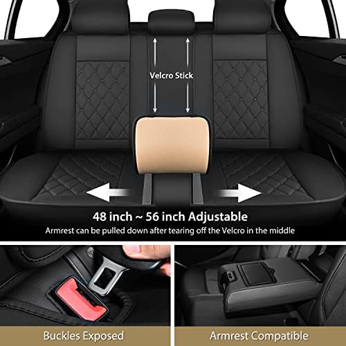 Nilight 5 Car Seat Covers Waterproof Faux Leather Cushions Universal Fit