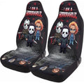 GENANY Horror Car Seat Covers Set of 2, Horror Breathable Front Seat Covers for Truck Sedan SUV, Couple Car Accessories, Horror Gift for Women Men