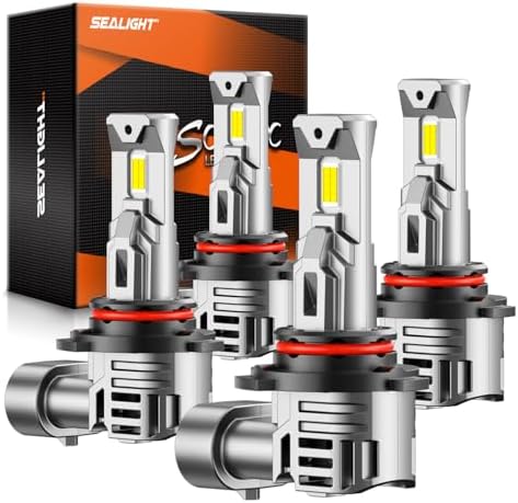 SEALIGHT 9005 9006 Bulbs Combo, 900% Brightness 100000LM, 6500K White Super Bright 9005/HB3 9006/HB4 Fog Light Bulbs, Plug and Play, Pack of 4
