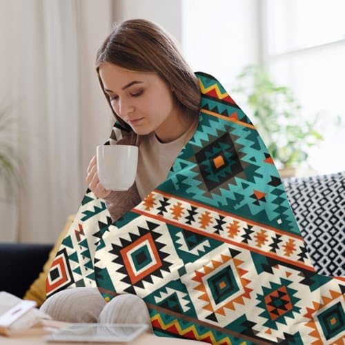Socira Ethnic African Tribal Aztecs Blanket Throw Blanket Ethnic African Tribal Aztecs Gifts for Women Men Soft Sofa Throws for Travel Camping Bed Home Decor Car Birthday Gift 50"*60"（130 * 150cm） - Image 5