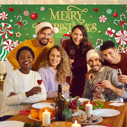 Preboun Christmas Candy Garage Door Decoration Merry Christmas Door Banner - Image 5