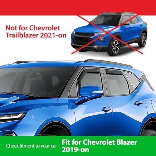 Goodyear Shatterproof in-Channel Window Deflectors for Chevrolet (Chevy) Blazer 2019-2026, Rain Guards, Window Visors for Cars, Vent Deflector, Car Accessories, 4 pcs - GY008035