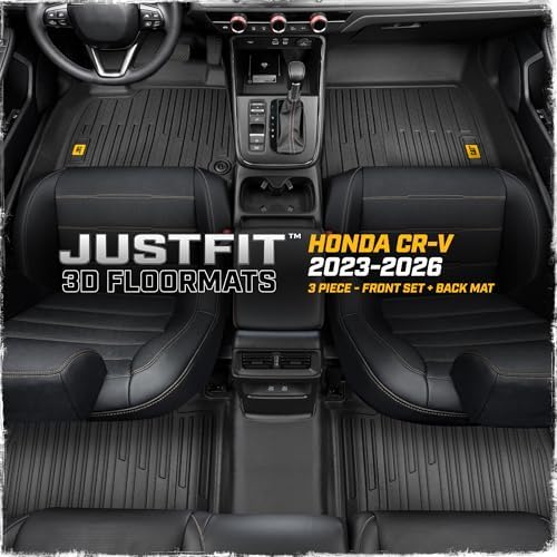 CAT® JustFit™ 3D Custom Fit Floor Mats for Honda CRV 2023, 2024, 2025, 2026 - Heavy Duty Floor Liner Protection Laser Measured, Honda CRV Accessories Car Floor Liners