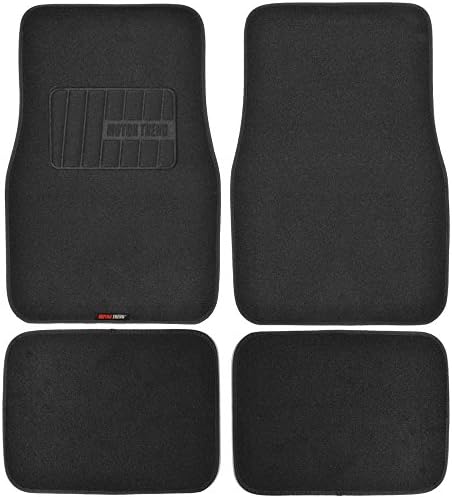 Motor Trend FatRug Premium Carpet Car Floor Mats - Thick Robust Auto Gear, Universal Fit for Your Car Truck or SUV, Black