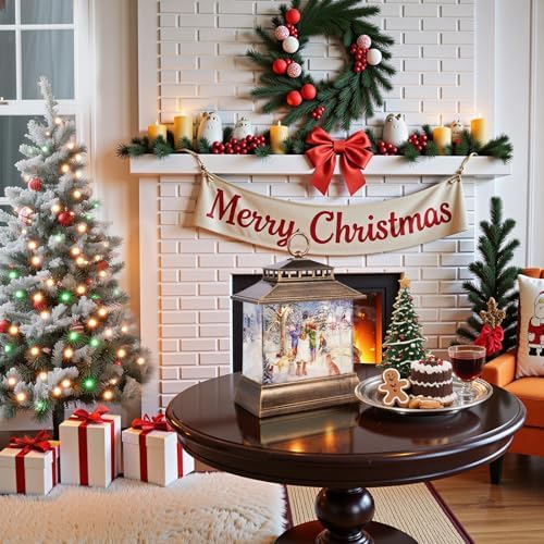 Christmas Snow Globe Lantern Water Glittering Lantern with 8 Songs & 6H Timer Romote Control Christmas Snow Globes USB & Battery Operated for Holiday Festival Decorations Gifts (Snowman and Children) - Image 6