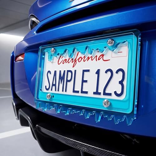 Timtin 1 Set Fluorescent Blue License Plate Frame, Style 1