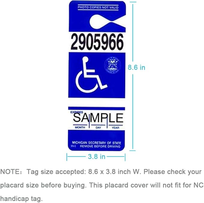 Handicap Placard Holder for Auto, Small Size Ultra Transparent Handicapped - Image 2
