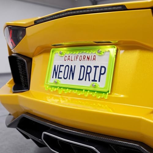 Timtin 1 Set Fluorescent Green License Plate Frame, Style 2