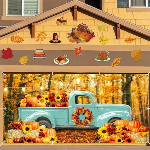 Fall Thanksgiving Garage Door Cover Decorations Banner Backdrop 7x16ft - Image 5
