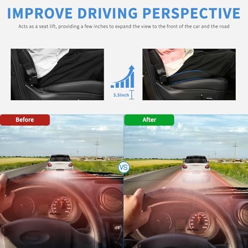 Nilight Car Seat Cushion 1PC Black Memory Foam Mesh Universal Breathable