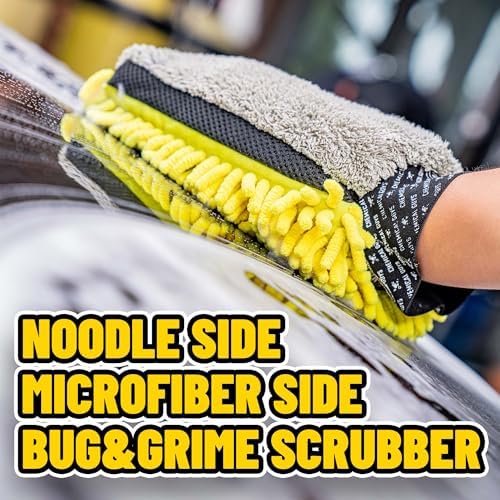 Chemical Guys, Three-Way Plush Microfiber Wash Mitt, Scratch-Free, 2 Pack