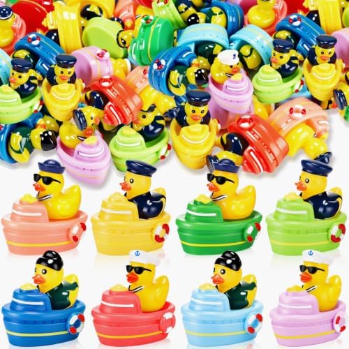 RoundFunny 50 Pcs Mini Sailor Cruise Ducks Sunglasses Tiny Resin Ship Duck by RoundFunny