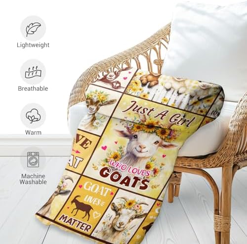 Jekeno Goat Sheep Gifts Blanket, Soft Cozy Plush Throw Blanket 50"x60" - Image 5