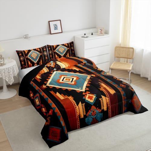 Feelyou Boho Bedding Set King Size Western Decor Comforter Set for Kids Boys Girls Southwest Native American Design Comforter Southwestern Geometric Duvet Set - Image 4
