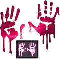 customTAYLOR33 High Intensity Grade Reflective Bloody/Dripping Hands Decals for Helmets, Windscreens, Rear Windows, Bumper Stickers (7 inches Height, Hot Pink)